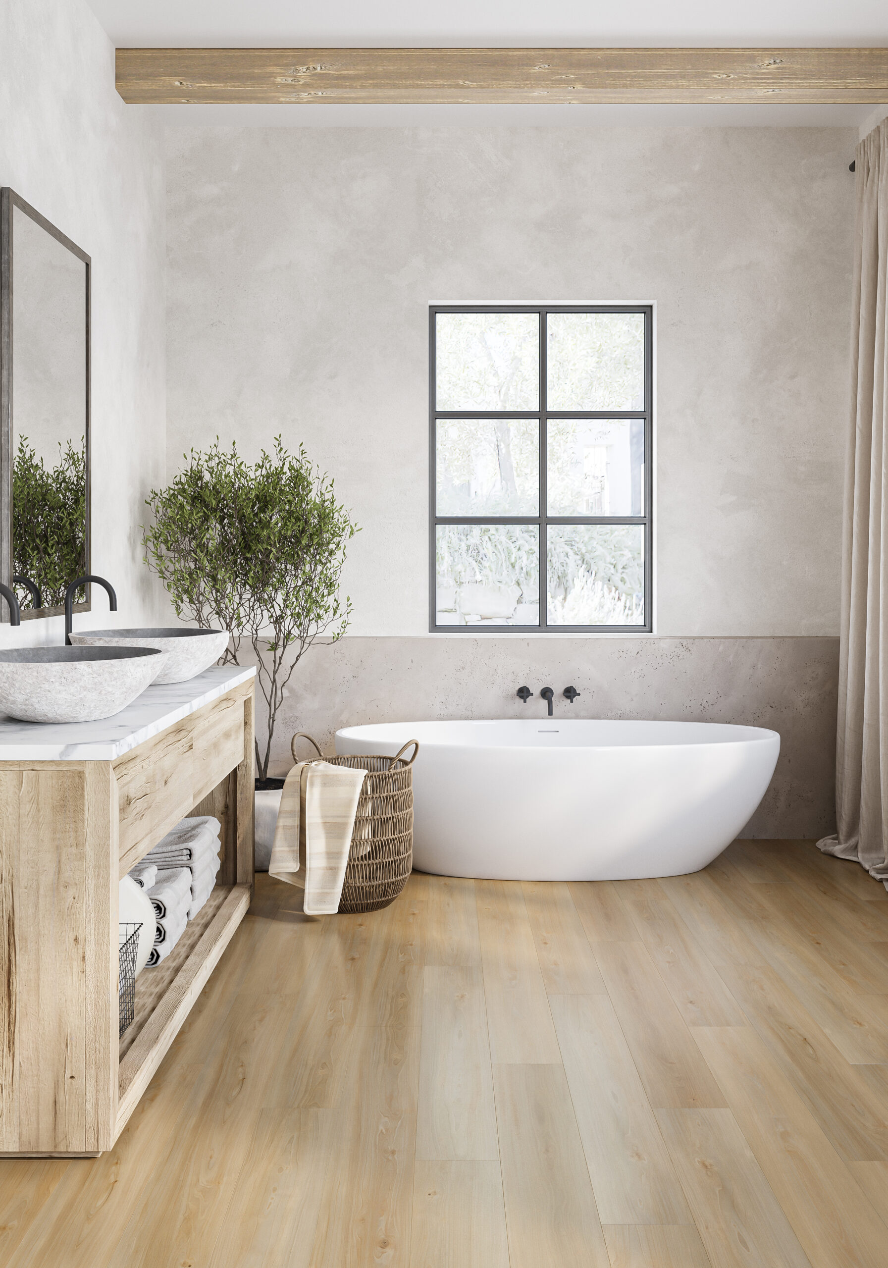 InStride Surfaces Opaled Hickory flooring room scene for warranty support